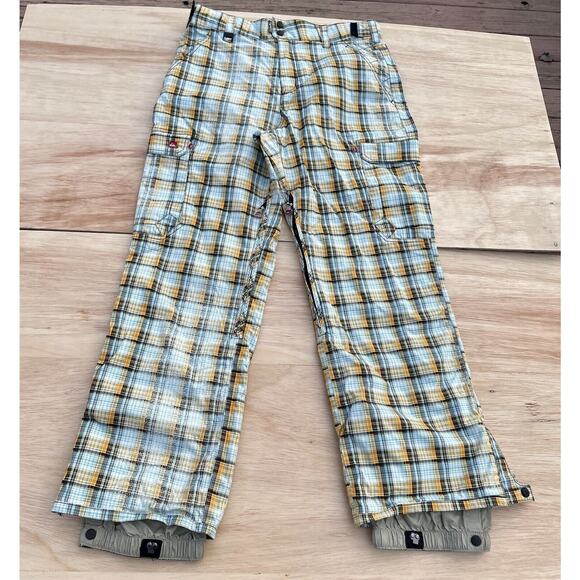 Quiksilver Casual Loose Fit 5000 Zip up Button Pants Polyamide Mens Plaid Size L - Picture 1 of 8